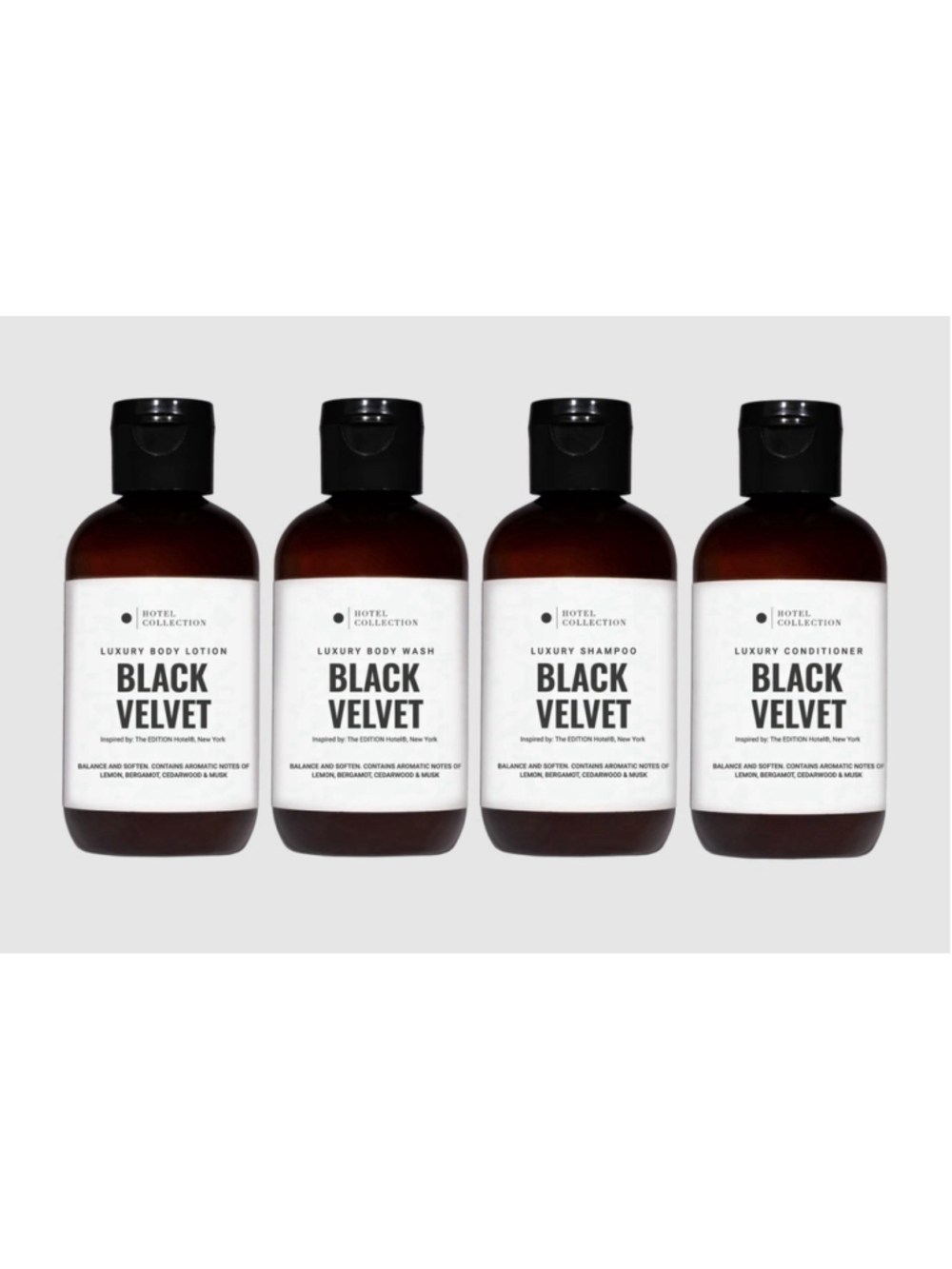 Black Velvet Body Care Travel Set Shampoo Wash Lotion NEW